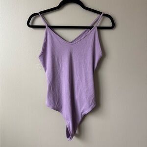 American Eagle Outfitters Lilac Ribbed Bodysuit